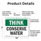 Signmission Conserve Water, 10 in W x Rectangle, Plastic OS-2PACK-TS-P-710-L-11821 - alternate 8